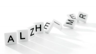 square pieces spelling alzheimer
