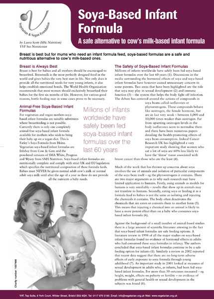 Soya Based Infant Formula Fact Sheet