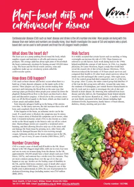 Plant diets and CVD factsheet
