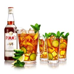 pimms bottle and pitchers