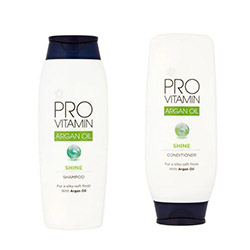 Superdrug pro-vitamin vegan-friendly shampoo and conditioner bottles