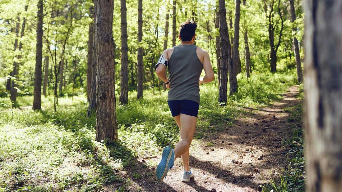 runner in woods