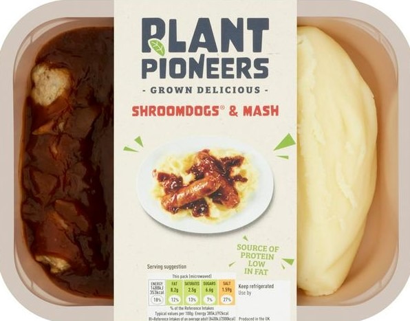 Sainsbury's Vegan Shroomdogs and Mash