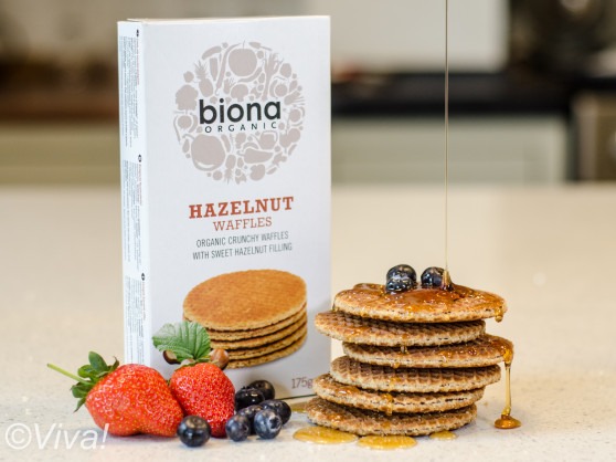 biona vegan hazlenut waffles