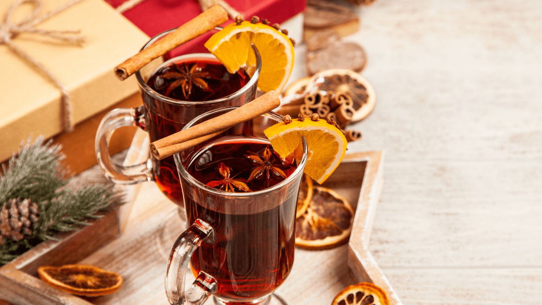 Two glasses of mulled wine