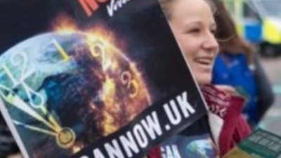 activist holding a placard