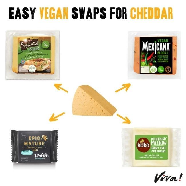 chedder surrounded by cheddar alternatives