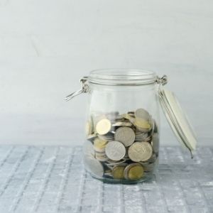 jar filled with coins
