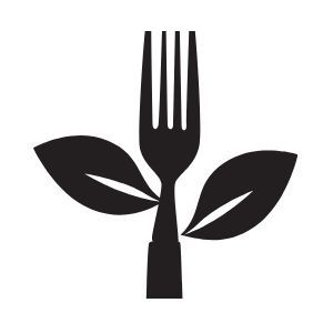 fork with leaves eco icon