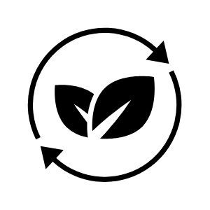 eco leaves with circle arrow around it icon