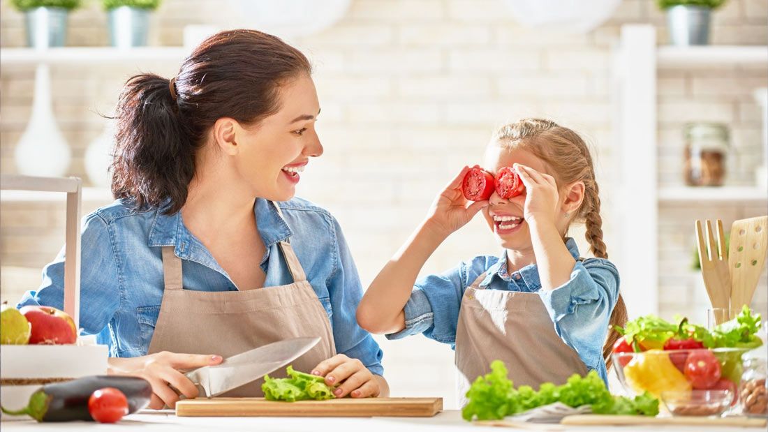 family in the kitchen