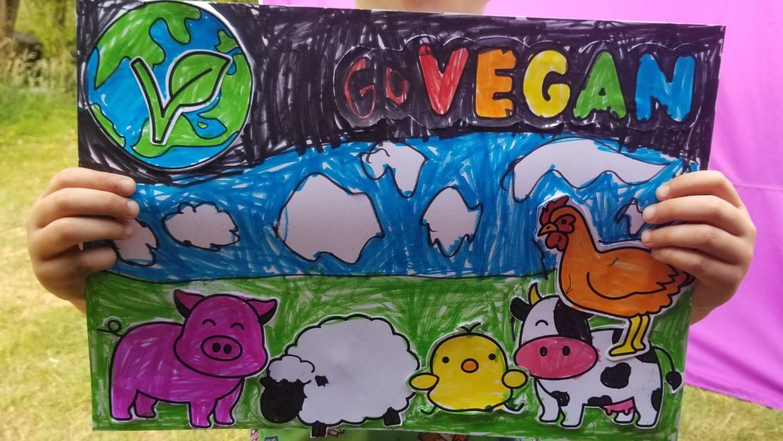 placard from vegan kids festival